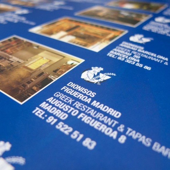 Carta menú plastificada A3 - Tamañ0 cerrado Díptico A4 o tríptico de 14x29,7 cm.