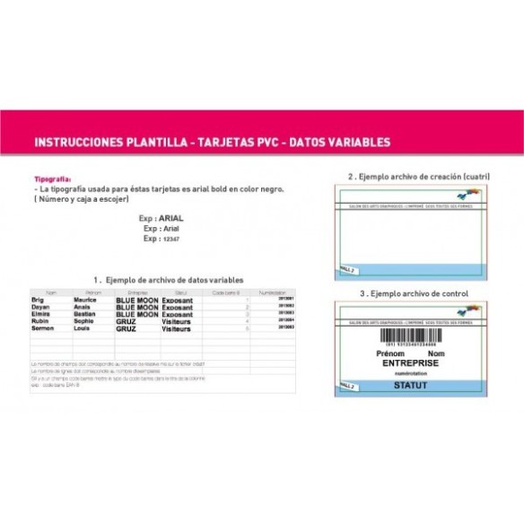 Tarjeta PVC 760 micras con datos variables