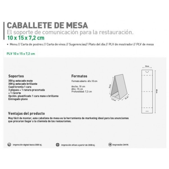 PLV de Mesa todo color sin plastificado
