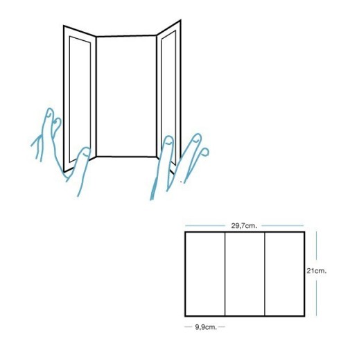 Papel Reciclado - Folleto A4 abierto plegado en...
