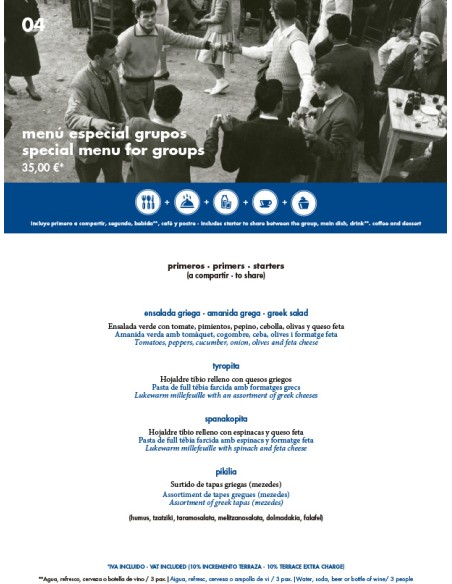 Imprimir Carta menú para Bar o Restaurante Tamaño A4 abierto