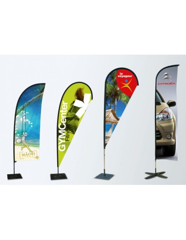 Bardera publicitaria forma gota o redonda