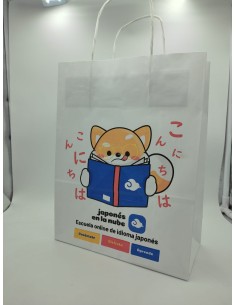 Imprimir Bolsa de papel reciclado blanco, impresa a todo...