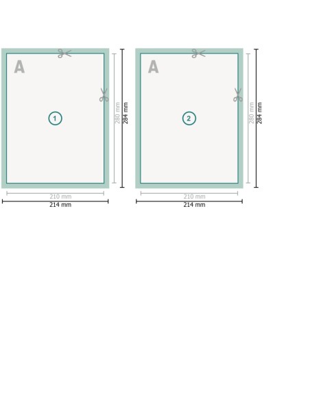 Flyers, 21 x 28 cm, impresión a dos caras