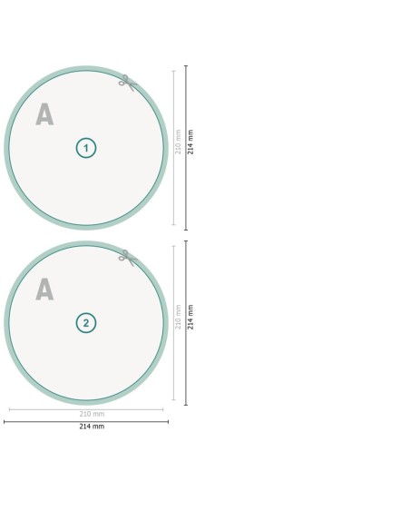 Flyers, redondo, Ø 21 cm, impresión a dos caras