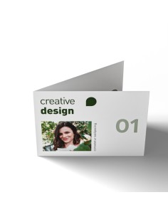 Folletos plegados formato apaisado, 20,0 x 15,0 cm