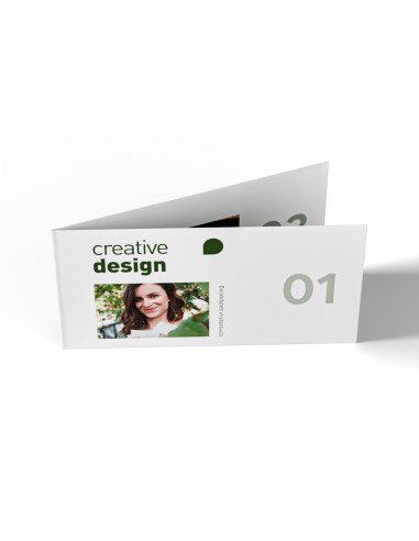 Folletos plegados formato apaisado, DL 9,8 cm