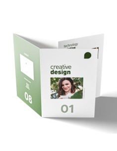 Folletos plegados en papeles ecológicos/naturales,...