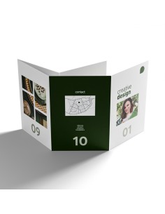 Folletos plegados en papeles ecológicos/naturales,...