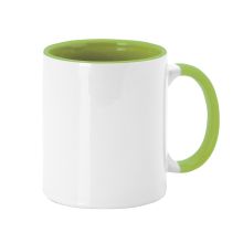 Taza Harnet de cerámica 350 ml para sublimación, con asa e interior en color