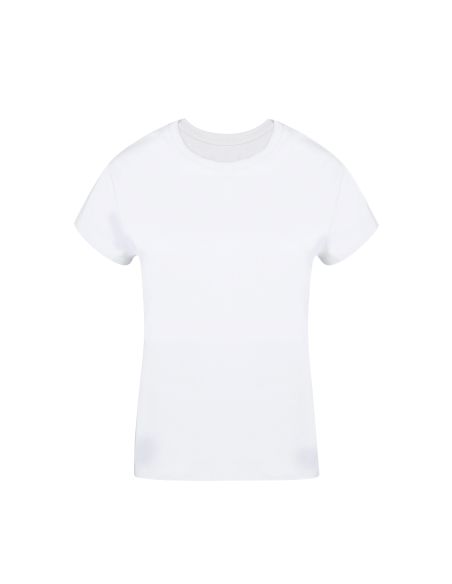 Camiseta de mujer blanca de algodón peinado 160 g personalizada (Seiyo)