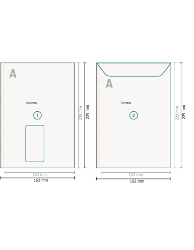 Bolsas de envío, C5, Solapa en el lado corto