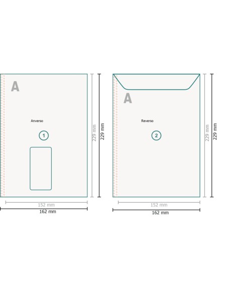 Bolsas de envío, C5, Solapa en el lado corto