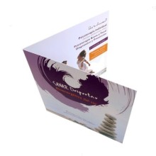 Folletos plegados en formato apaisado con lacado UV, A5