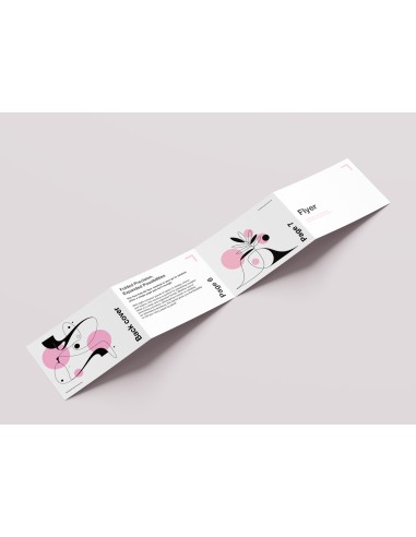 Folletos plegados en formato apaisado con lacado UV, A6
