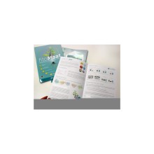 Folletos plegados en formato vertical con lacado UV, A5