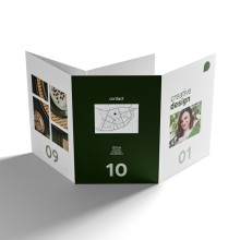 Folletos plegados con colores de efecto, formato...