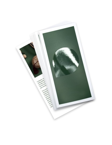 Flyers con lacado parcial en relieve, A5 medio
