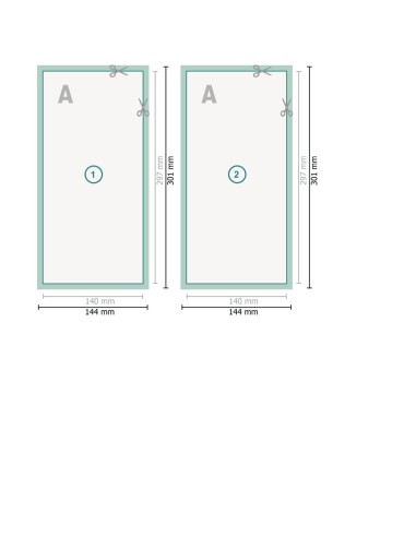 Flyer con lacado UV, 1/3 A3, impresión a dos caras