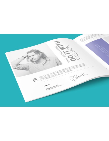 Revistas grapadas, cuadrado, A4-cuadrado