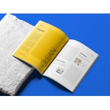 Revistas grapadas en papeles ecológicos/naturales,...