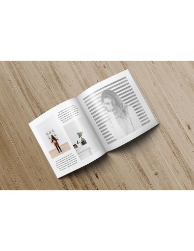 Revistas grapadas en papeles ecológicos/naturales, formato vertical, A6