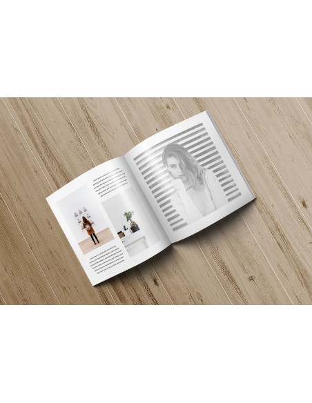 Revistas grapadas en papeles ecológicos/naturales, formato vertical, A6