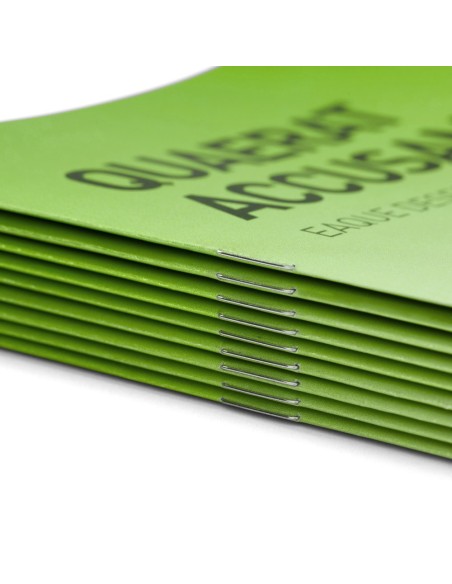 Revistas formato horizontal grapadas en papeles ecológicos/naturales, A4 medio