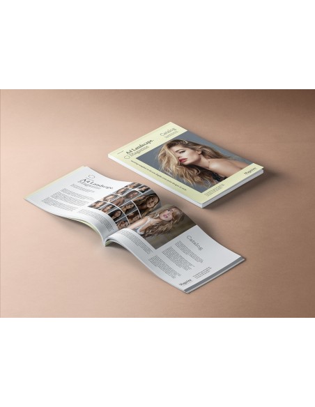 Catálogos encolados, DL, formato horizontal