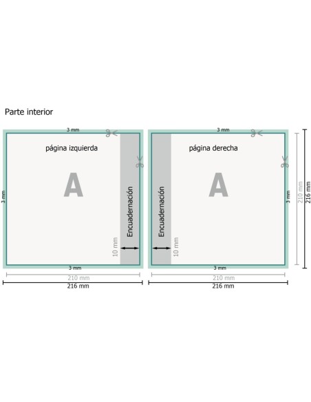 Libros con tapa dura, A4-cuadrado