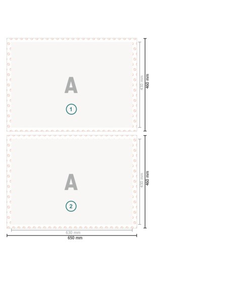 Pliegos de impresión en plano, 46 x 65 cm, 4/4