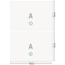Pliegos de impresión en plano, 63 x 88 cm, 4/0 2