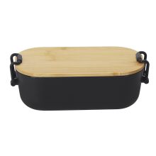 Fiambrera Lilix eco en PP reciclado con tapa de bambú