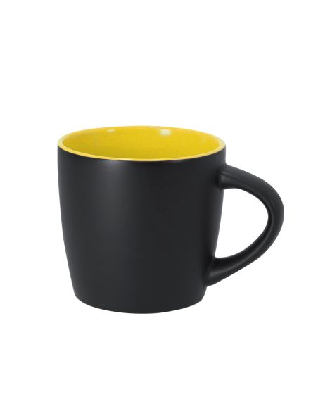Taza Bibarsi de cerámica 350 ml, exterior negro mate e interior en color