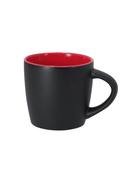 Taza Bibarsi de cerámica 350 ml, exterior negro mate e interior en color