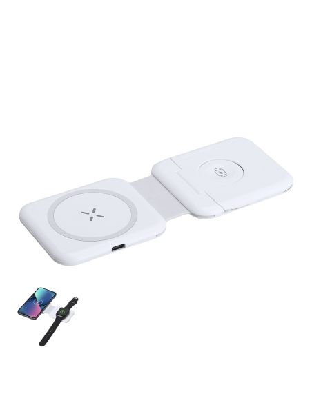 Cargador Vardar inalámbrico 15W 3 en 1 plegable con set de cables