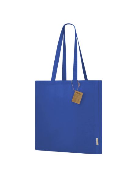 Bolsa de algodón reciclado 140 g con fuelle personalizada (Lovarin)