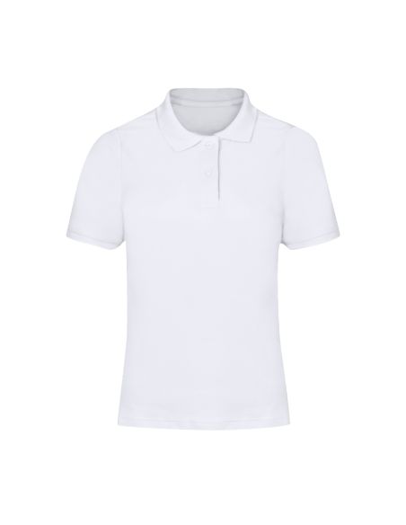 Polo de mujer blanco de algodón piqué 180 g personalizado (Charles)