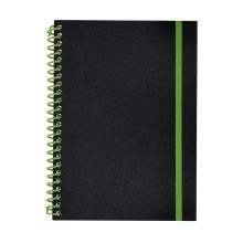 Libreta de anillas de PP con 80 hojas y goma elástica personalizada (Bilbo)