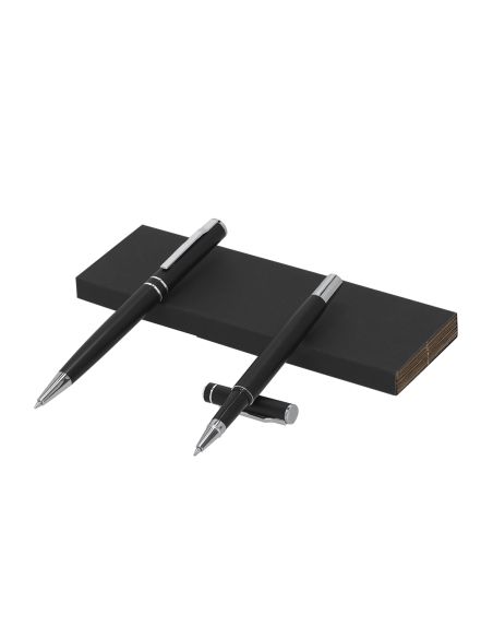 Set de bolígrafo y roller de aluminio reciclado con estuche (Yonder)