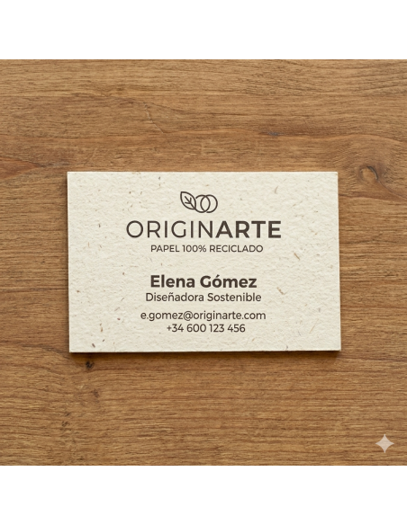 tarjetas de presentación en papel ecológico reciclado
