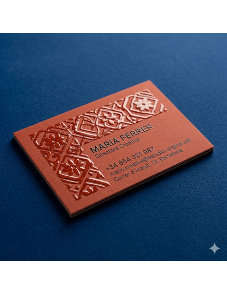 tarjetas de visita con plastificado soft touch y UVI 3D relieve