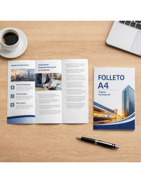 Folletos plegados formato vertical, 1/3 A3