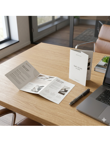 Folleto tríptico plegado A5 cerrado