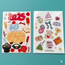 Imprimir Plancha A4 o A5 de Sticker /pegatinas troqueladas en papel adhesivo satinado o en polipropileno plastificado