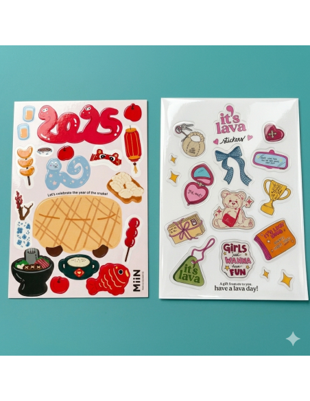 Imprimir Plancha A4 o A5 de Sticker /pegatinas troqueladas en papel adhesivo satinado o en polipropileno plastificado