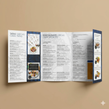 carta menú cuadríptica plastificado mate