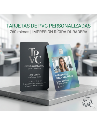Tarjetas de PVC Personalizadas 760 micras | Impresión Rígida Duradera