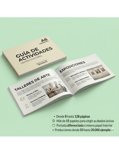 Revistas grapadas formato horizontal, A6 todo color con entrega gratis