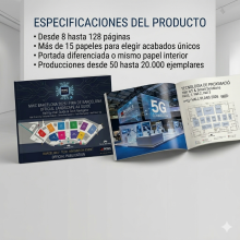 Revistas grapadas formato horizontal, 28 x 21 cm